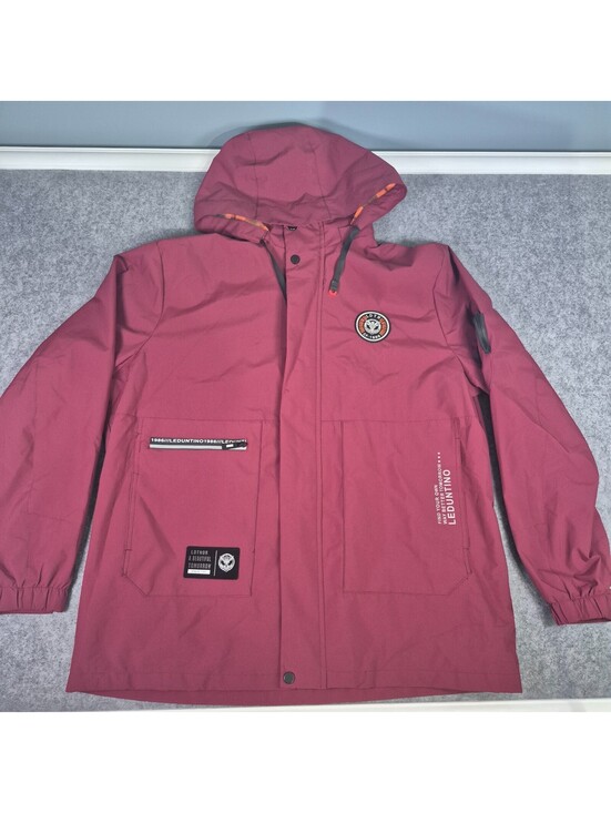 Other - LEDUNTINO Anorak Jacket XL Zip Pocket Maroon Warm Versatile Lined
